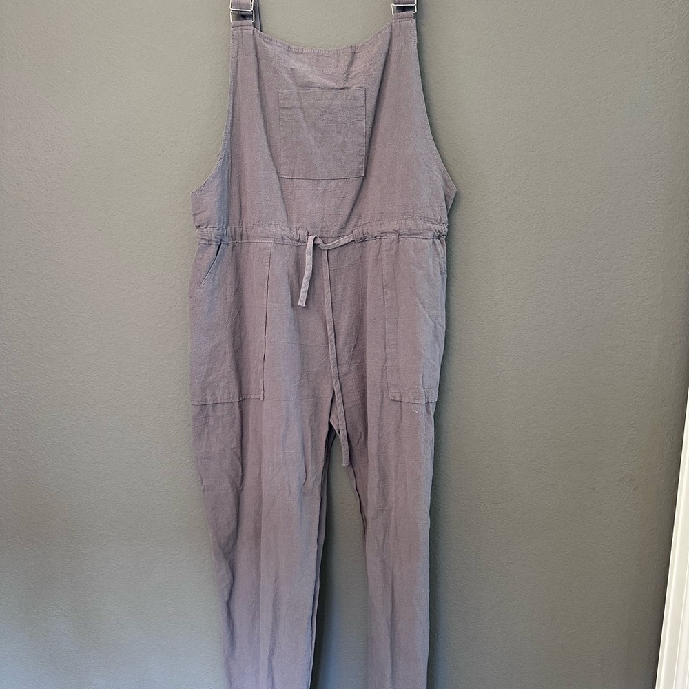 Gihuo Women's Adjustable Straps Overalls Jumpsuit with Pockets (Grey, Large)